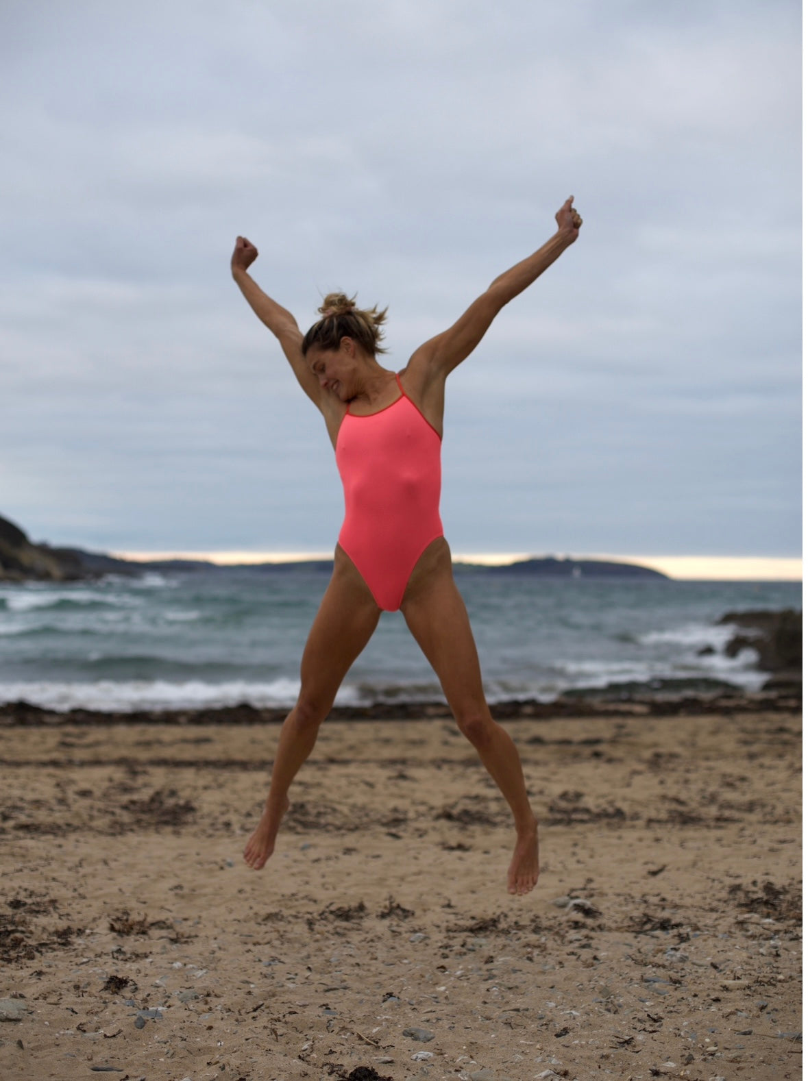 Women's One-piece Single-Strap Swimsuit Pink