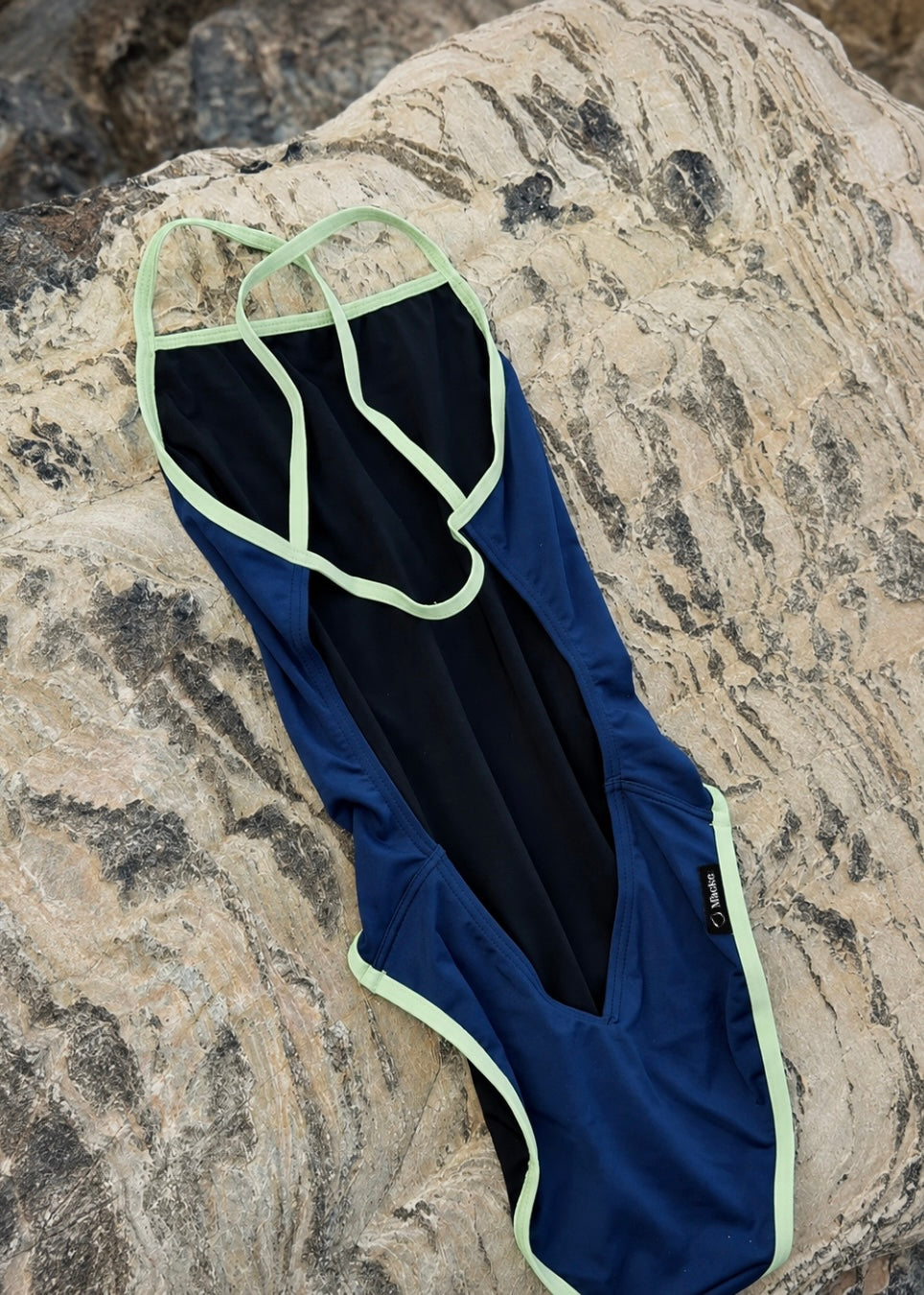Zennor Blue + Pastel Green One-Piece Training Swimsuit